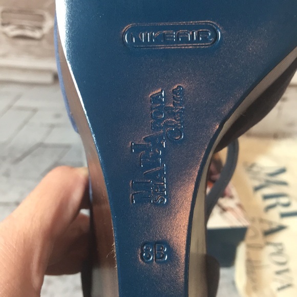 Maria Pova By Cole Haan T strap suede Wedges shoes NWOB - Picture 8 of 8